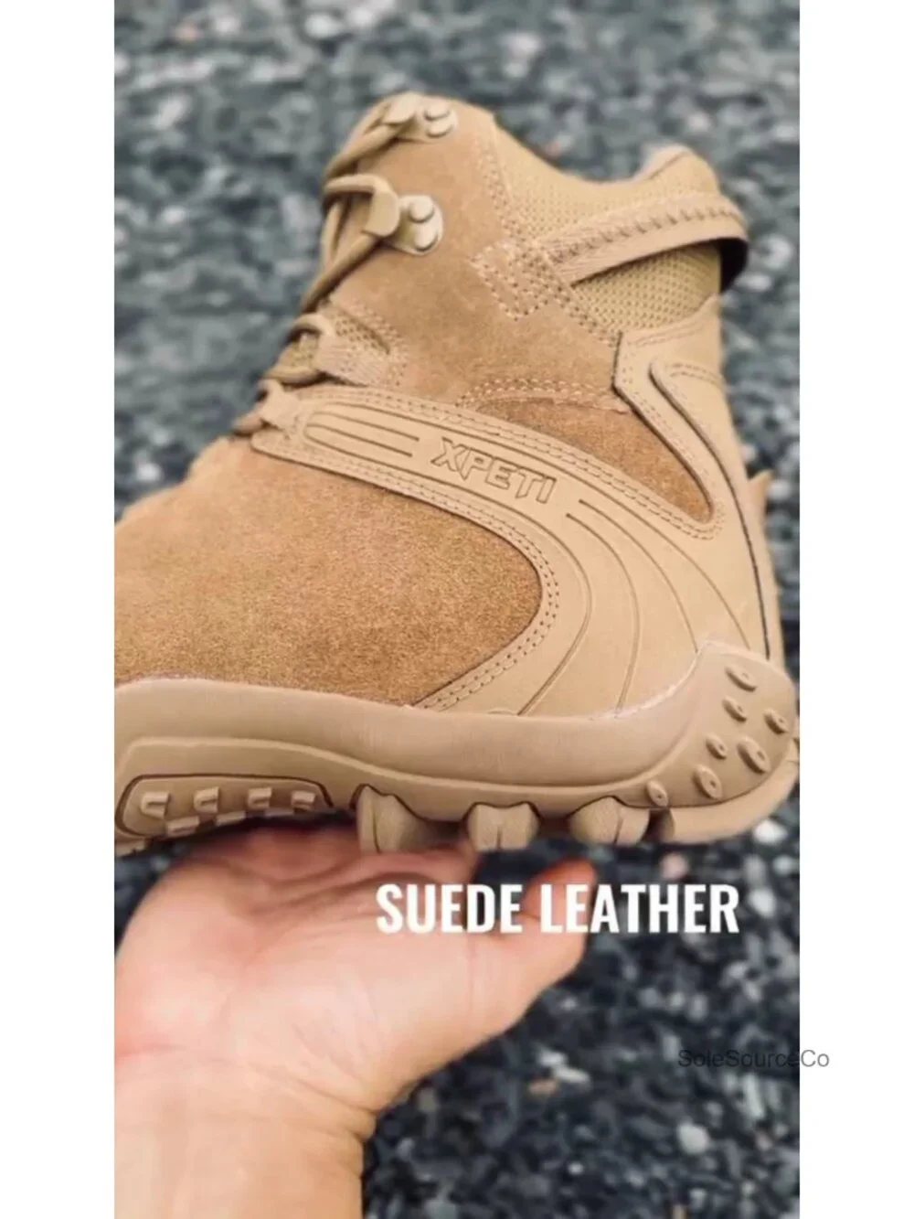 Men's Lightweight Tactical Combat Boots Suede Leather Ankle-High Lace-Up